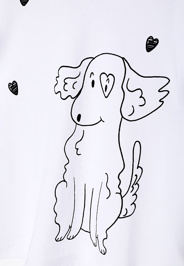TRICOU LEJER DE DAMĂ, CU MOTIV LINIAR DE CÂINE - LIKE TRICOU LEJER DE DAMĂ, CU MOTIV LINIAR DE CÂINE - LIKE ALB 7