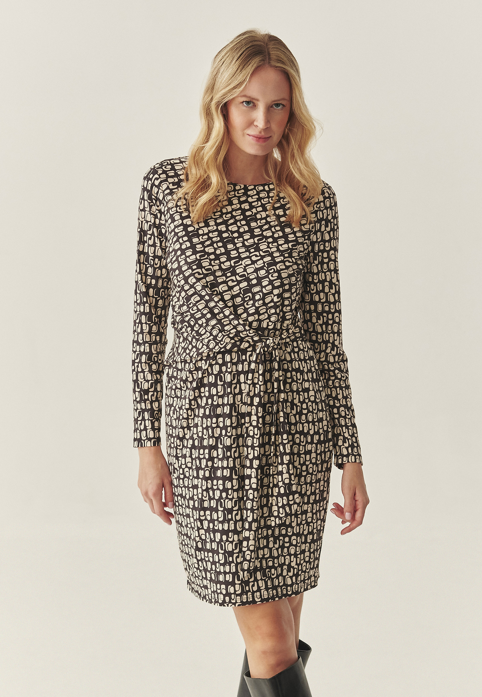 PENCIL DRESS WITH ORIGINAL DESIGN - KILIG PENCIL DRESS WITH ORIGINAL DESIGN - KILIG BROWN 117583