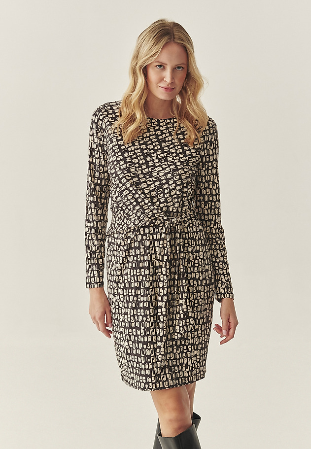 PENCIL DRESS WITH ORIGINAL DESIGN - KILIG PENCIL DRESS WITH ORIGINAL DESIGN - KILIG BROWN 3