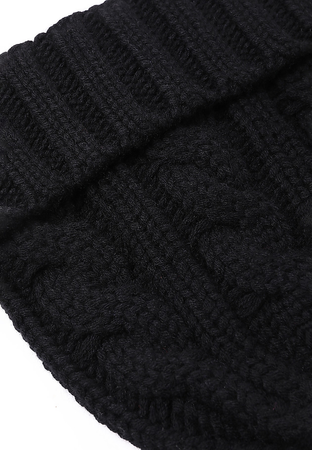 KNITTED LADIES' CAP IN WOOL AND CASHMERE - COLLA KNITTED LADIES' CAP IN WOOL AND CASHMERE - COLLA CZARNY 3