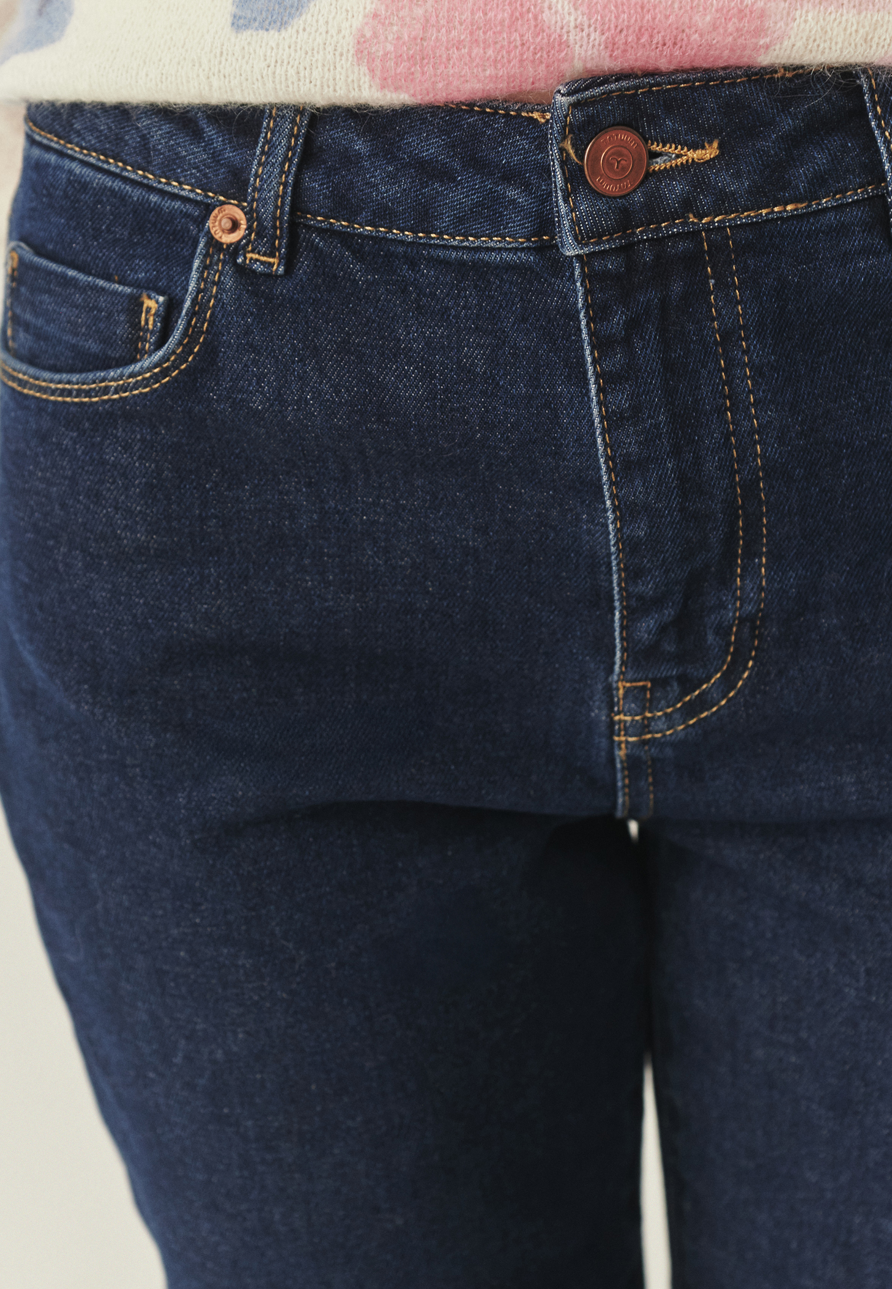 PANTALONI DIN DENIM CU CRAC LARG — RIFOMO BLEUMARIN 2