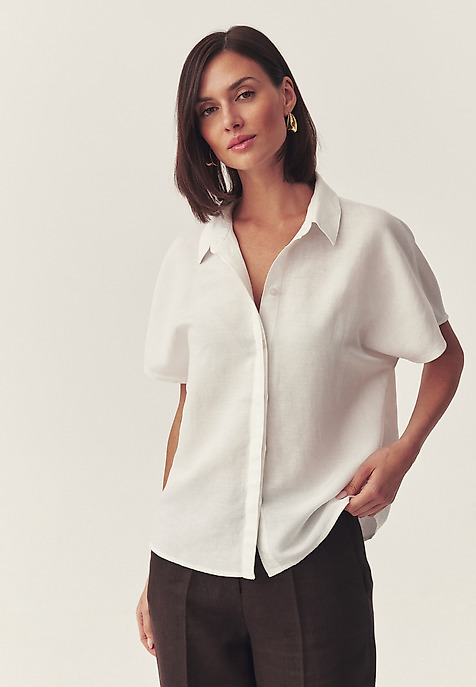 PUDEŁKOWA KOSZULA Z LNEM - ERLA PUDEŁKOWA KOSZULA Z LNEM - ERLA