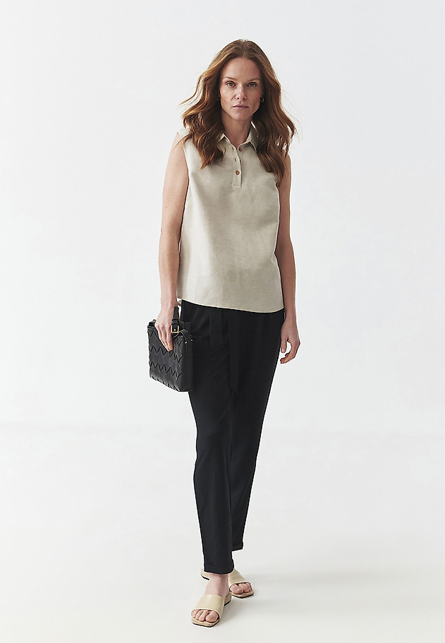 KNITTED TROUSERS WITH STRAIGHT LEG - ZAMIRIA KNITTED TROUSERS WITH STRAIGHT LEG - ZAMIRIA CZARNY 1