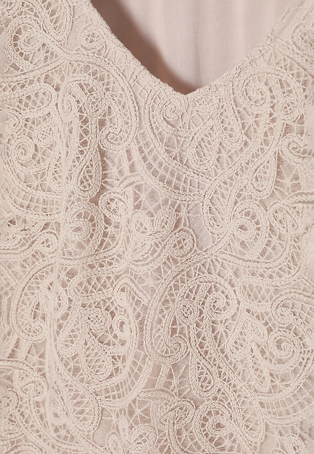 LADIES’ LACE PENCIL SKIRT - SONO LADIES’ LACE PENCIL SKIRT - SONO BEŻOWY 7