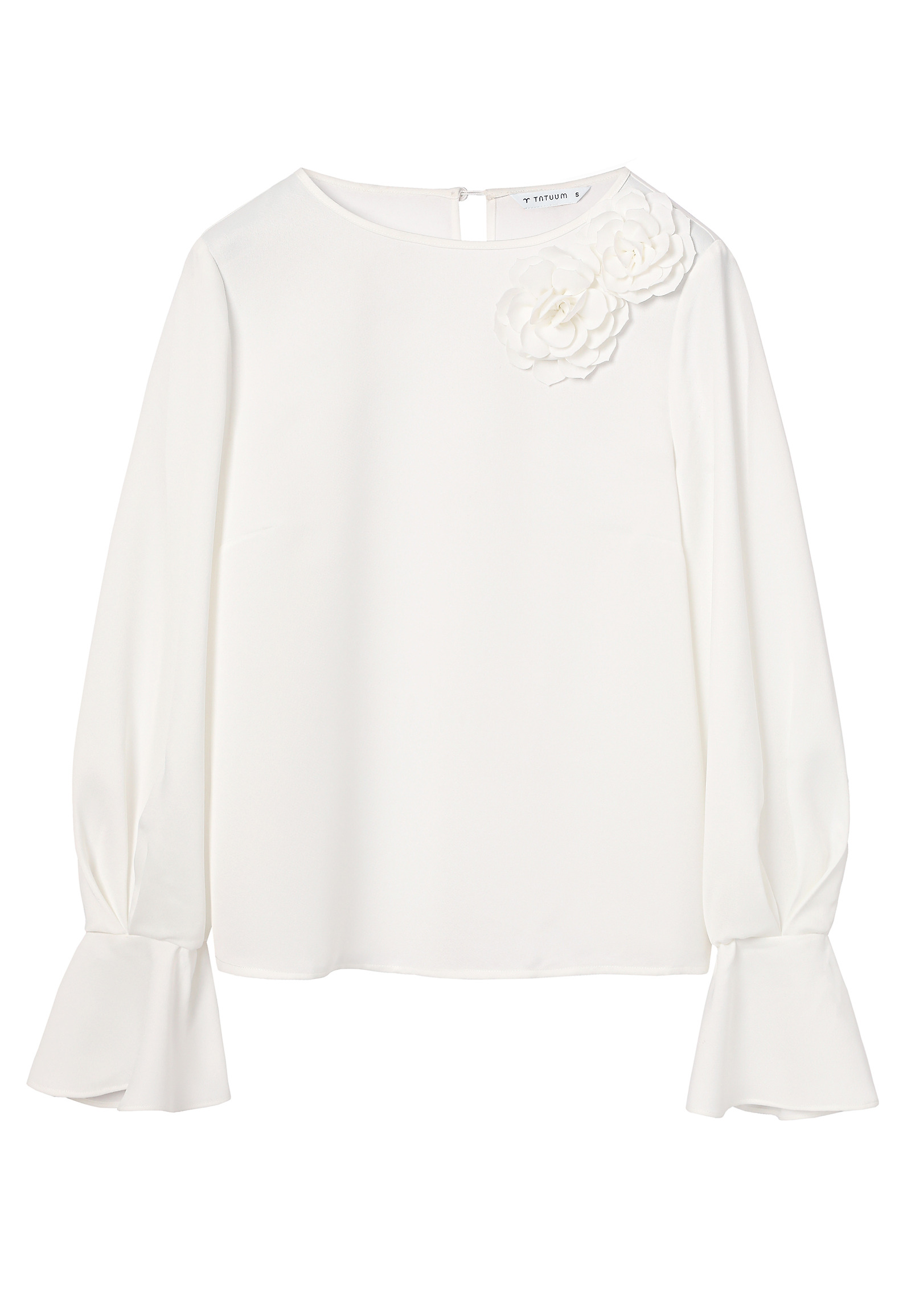 WOVEN BLOUSE WITH FLORAL DECORATION - AURELIS WOVEN BLOUSE WITH FLORAL DECORATION - AURELIS ECRU 116658