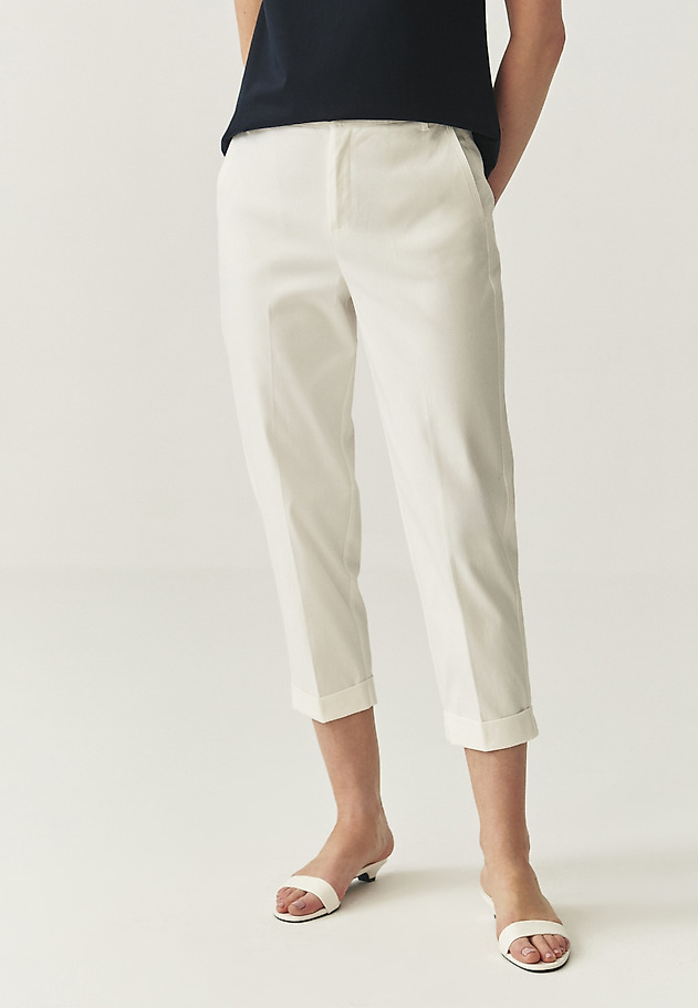 COTTON CUFFED TROUSERS - SEREMI COTTON CUFFED TROUSERS - SEREMI ECRU 2