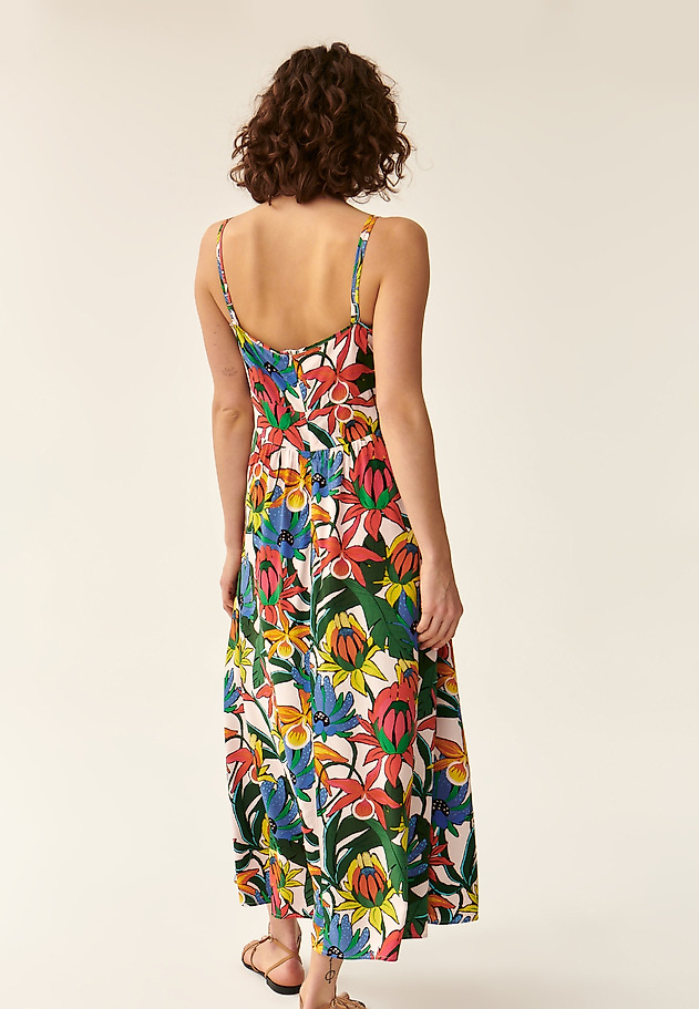 LADIES' FLORAL DRESS WITH SHOULDER STRAPS PELA LADIES' FLORAL DRESS WITH SHOULDER STRAPS PELA MULTIKOLOR 4