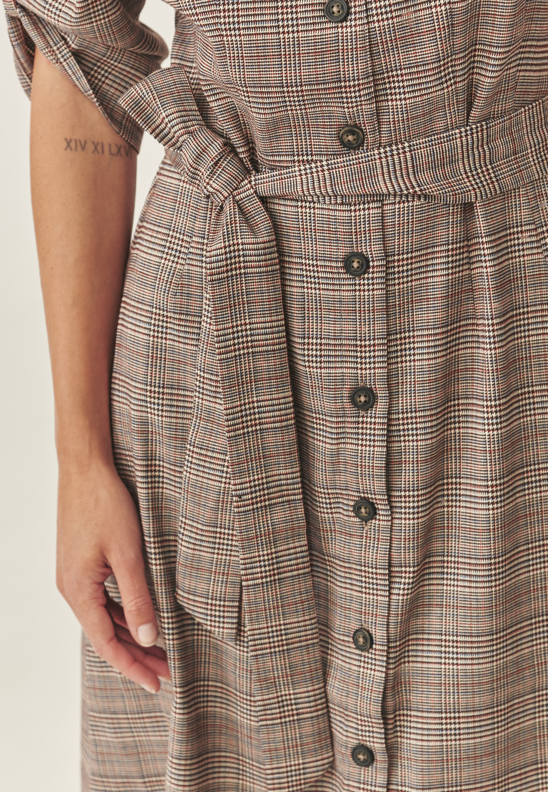 ROCHIE DIN ȚESĂTURĂ CU CAROURI - MANKIRI MULTICOLOR 2