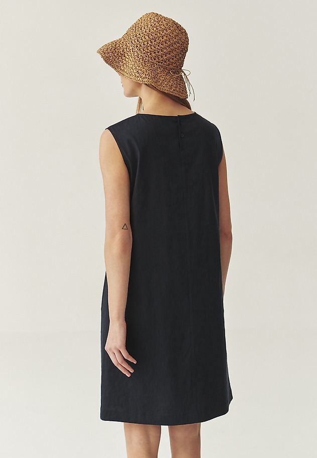 CLASSIC HEMP BLEND DRESS - MEAVE CLASSIC HEMP BLEND DRESS - MEAVE GRANATOWY 2