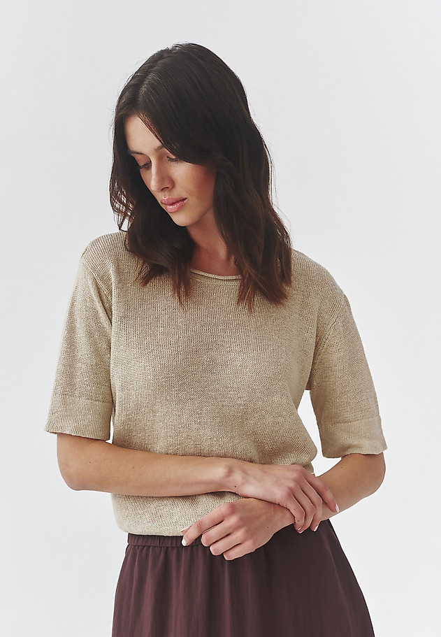 LADIES’ BLOUSE WITH SHORT SLEEVES - ALESSA LADIES’ BLOUSE WITH SHORT SLEEVES - ALESSA BEIGE 1