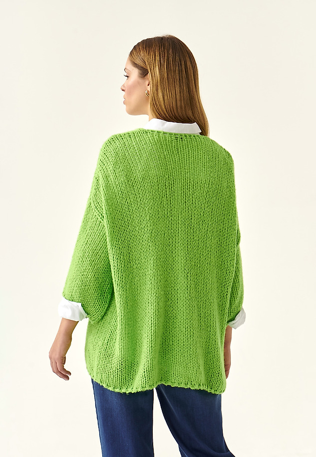 LOOSE SWEATER WITH VISIBLE WEAVE BAJANA LOOSE SWEATER WITH VISIBLE WEAVE BAJANA ZIELONY 4
