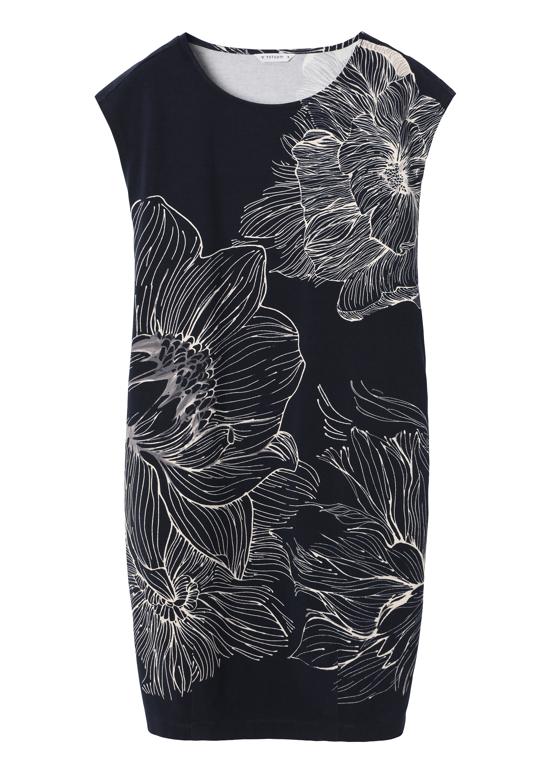 WZORZYSTA SUKIENKA Z BAWEŁNĄ - KOKINA GRANATOWY 2