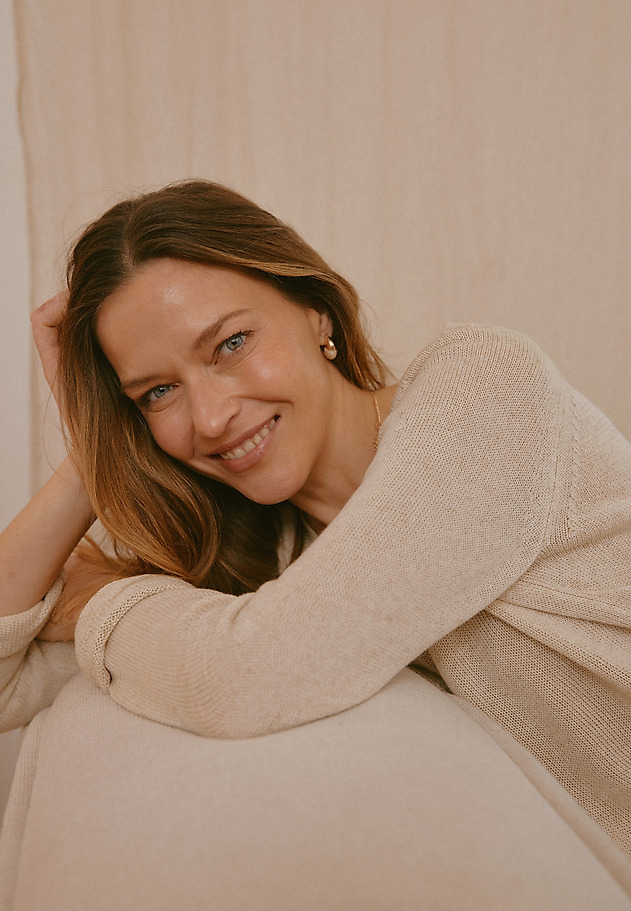 SWETER Z LYOCELLEM I LNEM — HANA SWETER Z LYOCELLEM I LNEM — HANA BEŻOWY 1