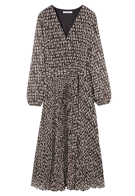 PLEATED DRESS WITH ORIGINAL DESIGN - IDA BROWN 2