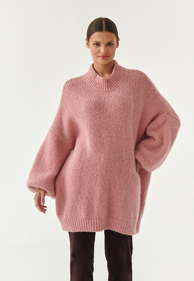 LADIES' PULLOVER WITH WIDE SLEEVE ZOMIA LADIES' PULLOVER WITH WIDE SLEEVE ZOMIA RÓŻOWY 1