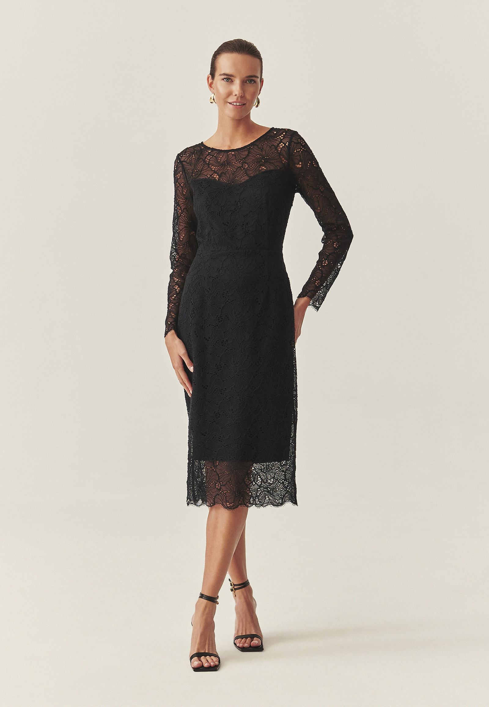 FITTED DRESS WITH LACE - JULIJA FITTED DRESS WITH LACE - JULIJA BLACK 118424