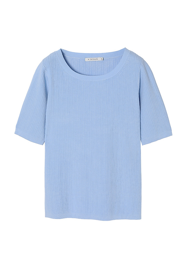 DOPASOWANY SWETER DAMSKI W PRĄŻKI - SALMIKO DOPASOWANY SWETER DAMSKI W PRĄŻKI - SALMIKO NIEBIESKI 5