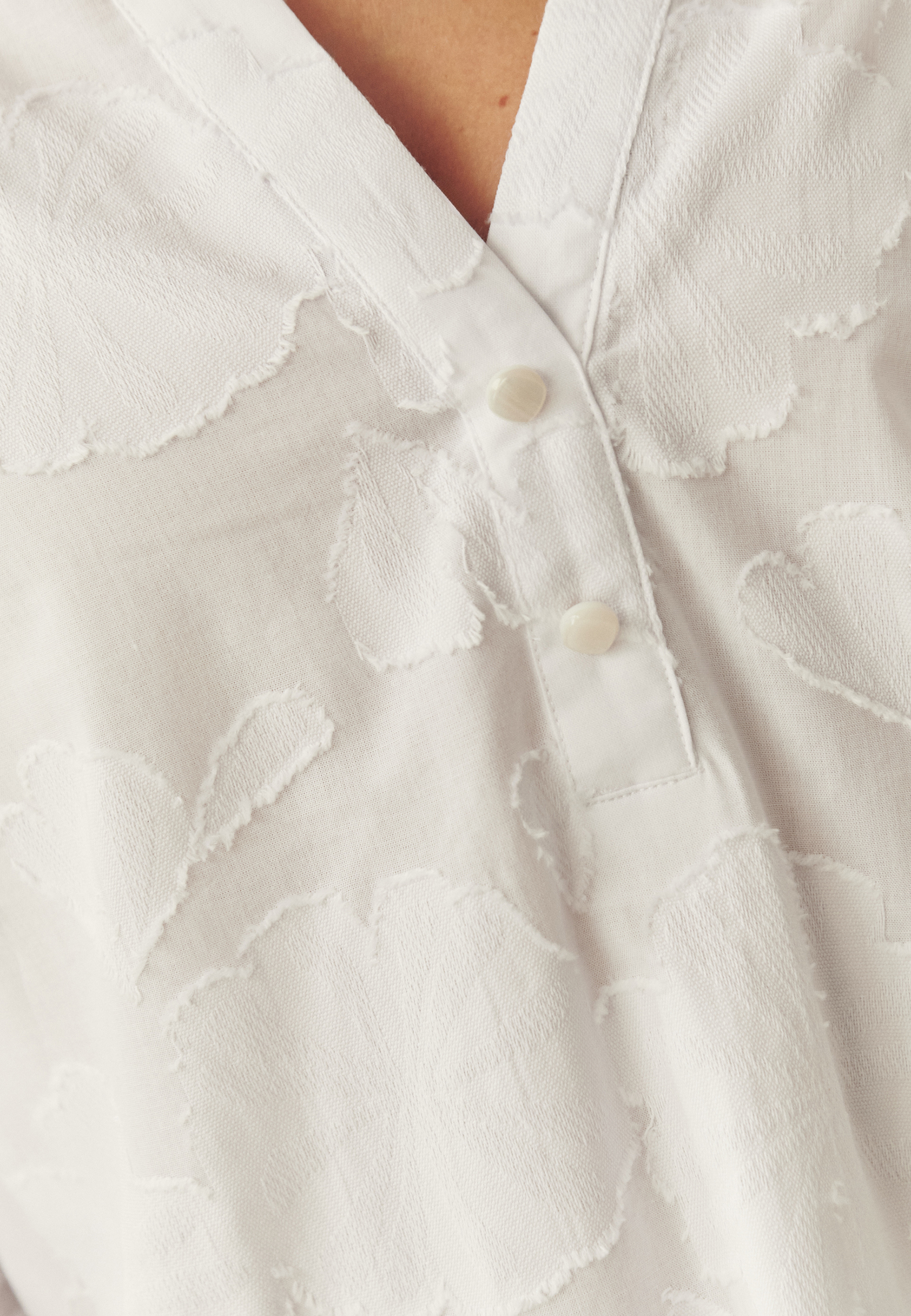 COTTON BLOUSE WITH EMBROIDERY - NOXE BÍLÁ 2