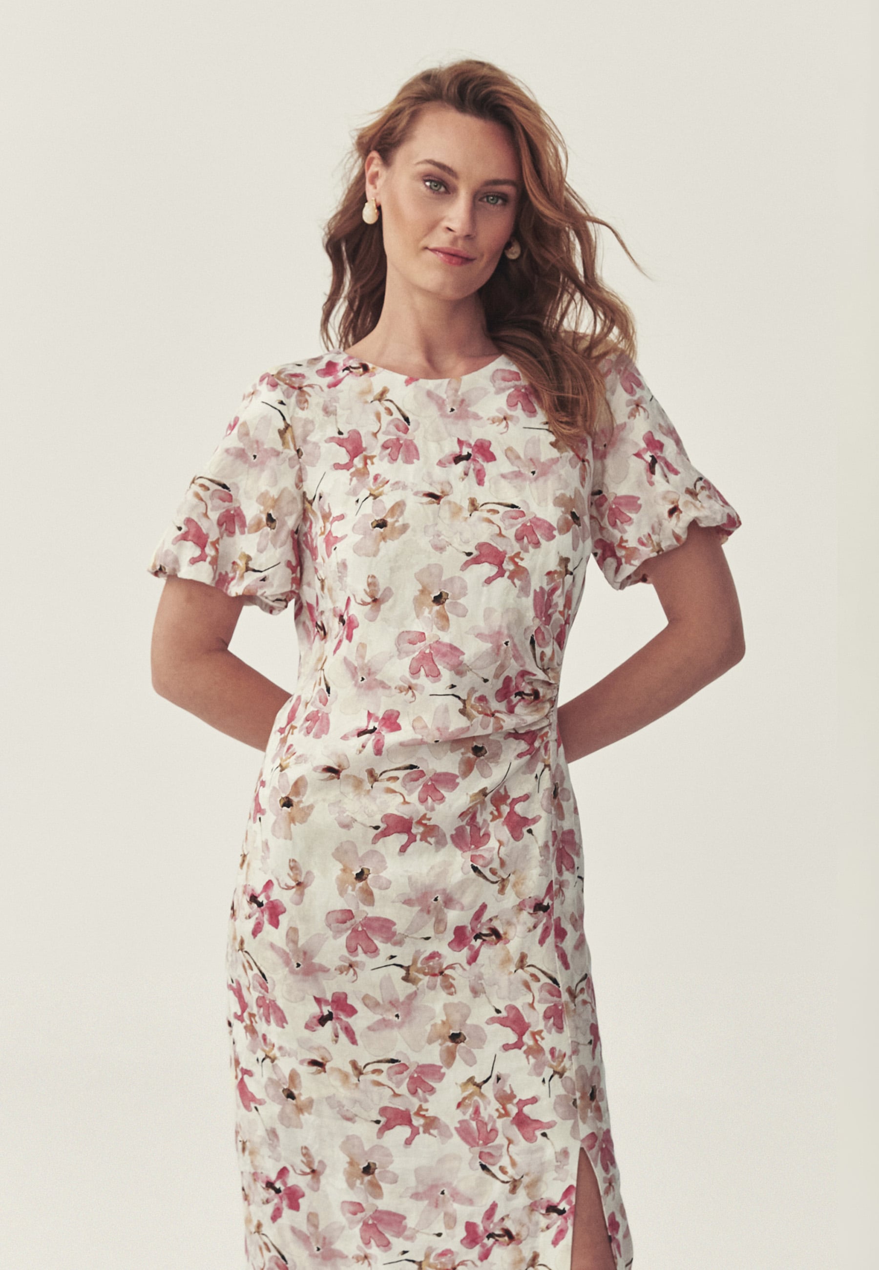 ŻAKARDOWA SUKIENKA W KWIATY - VESPER MULTIKOLOR 2