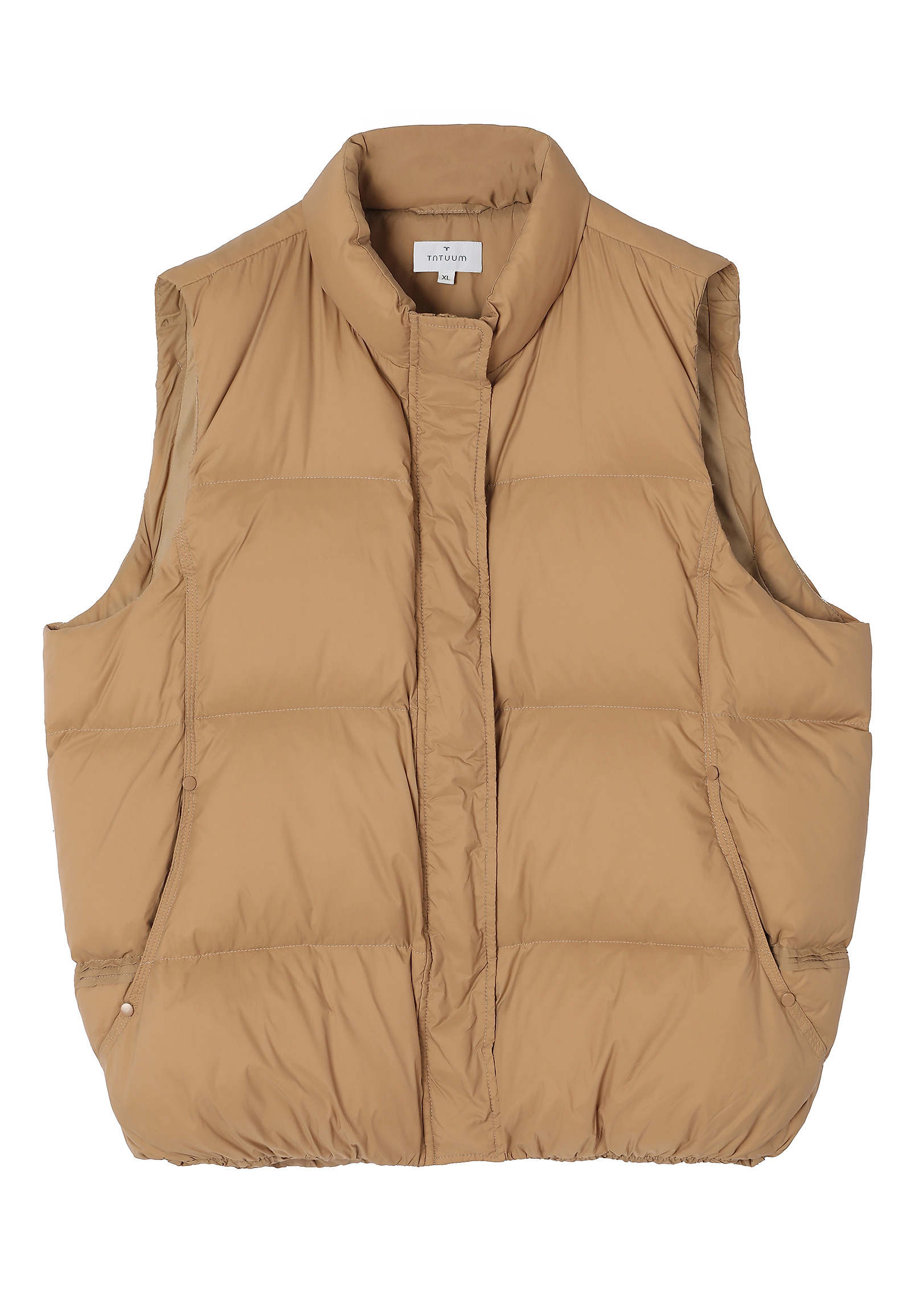 DOWN VEST WITH ELASTIC FINISH - SAWA DOWN VEST WITH ELASTIC FINISH - SAWA BEIGE 114992