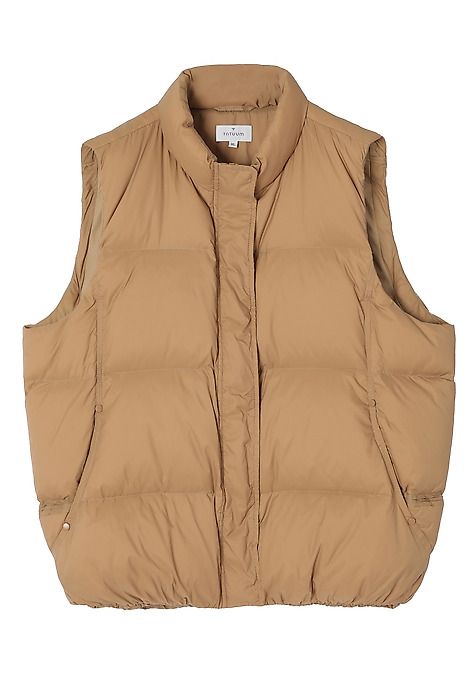 DOWN VEST WITH ELASTIC FINISH - SAWA BEIGE 2