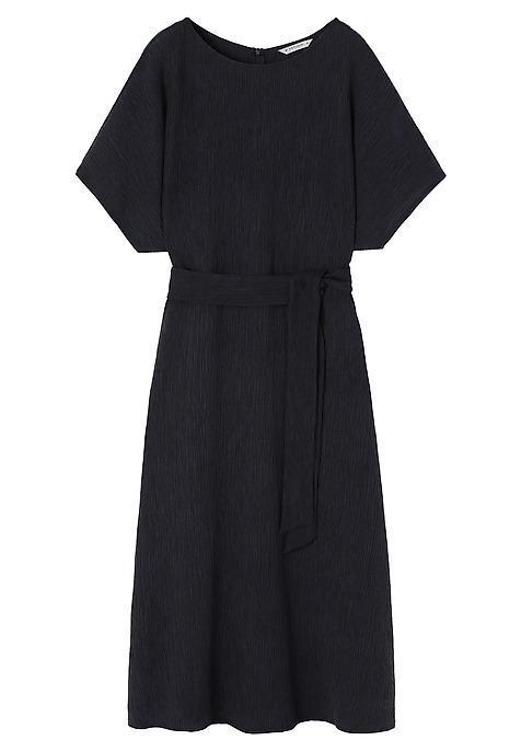 AIRY MIDI DRESS IN CRINKLED FABRIC - LUNIZMA NAVY BLUE 2