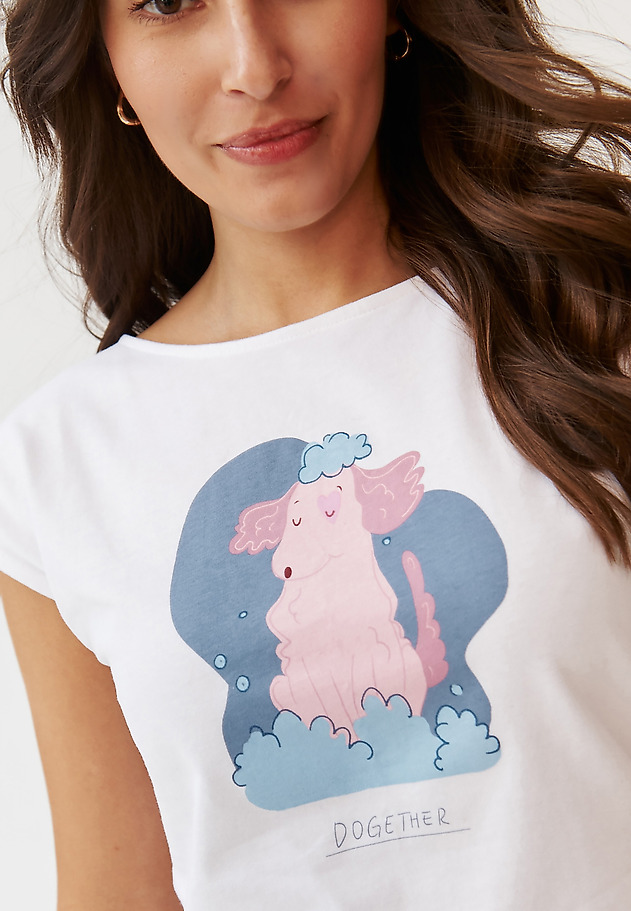 FITTED LADIES’ T-SHIRT WITH CENTRALISED PRINT - AMANDA 2 FITTED LADIES’ T-SHIRT WITH CENTRALISED PRINT - AMANDA 2 BIAŁY 5