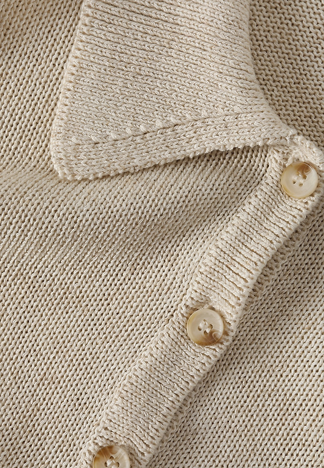 KNITTED BLOUSE WITH LYOCELL AND LINEN — HILDA KNITTED BLOUSE WITH LYOCELL AND LINEN — HILDA BEIGE 6