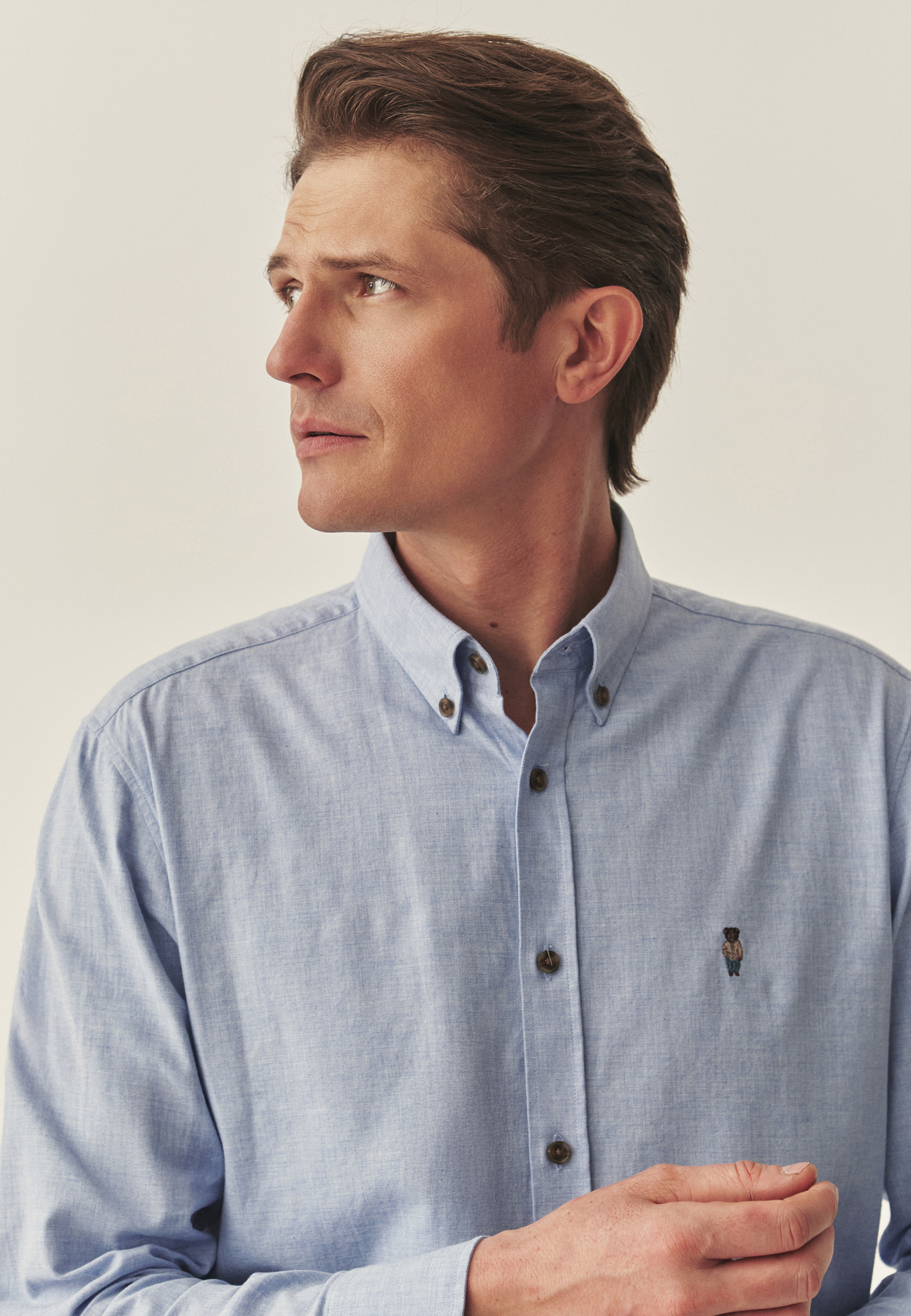 BAWEŁNIANA KOSZULA MĘSKA - MARCO CLASSIC NIEBIESKI 2