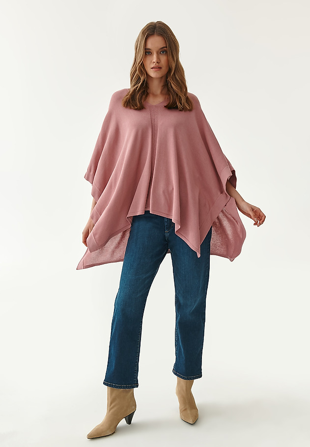 LADIES' PONCHO SWEATER PONNA LADIES' PONCHO SWEATER PONNA PINK 1