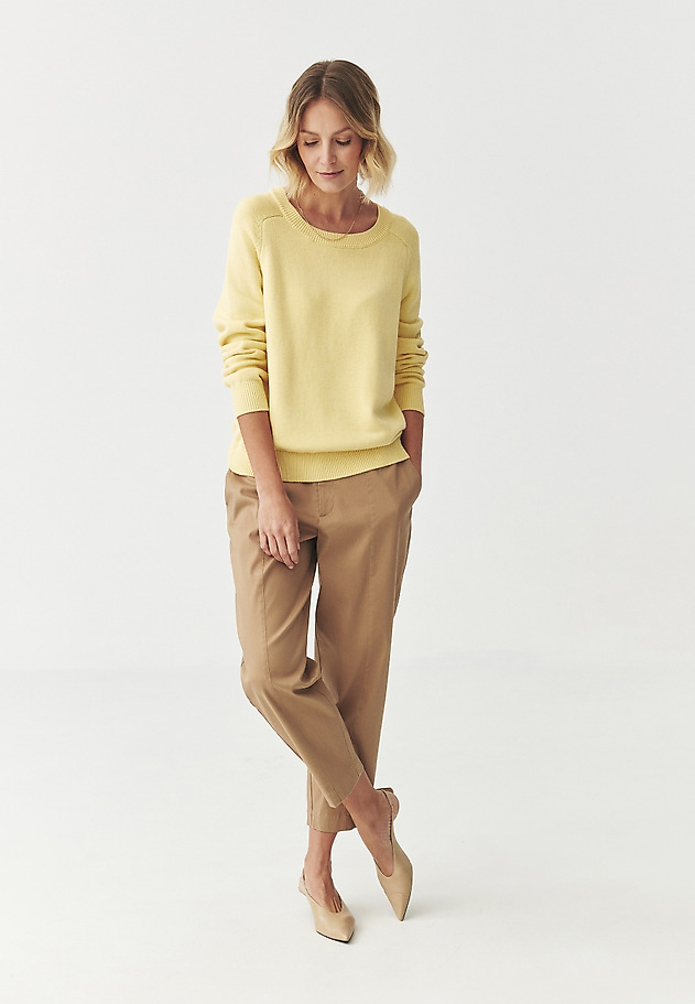 SWETER Z PRZĘDZY BAWEŁNIANO-WISKOZOWEJ — IVY SWETER Z PRZĘDZY BAWEŁNIANO-WISKOZOWEJ — IVY ŻÓŁTY 9