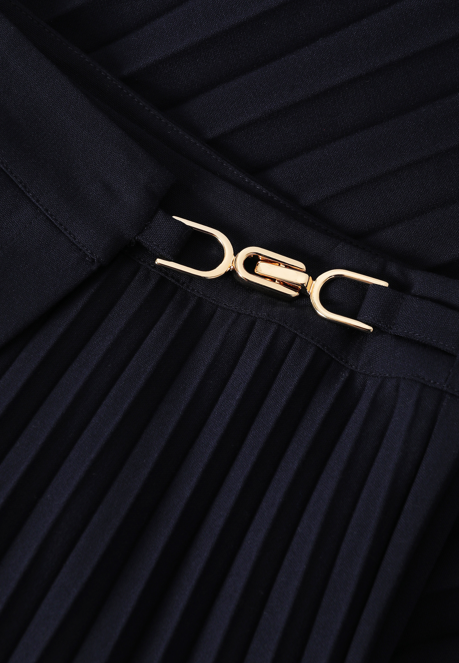 PLEATED MIDI SKIRT WITH BUCKLE- PLISONA PLEATED MIDI SKIRT WITH BUCKLE- PLISONA NAVY BLUE 113768