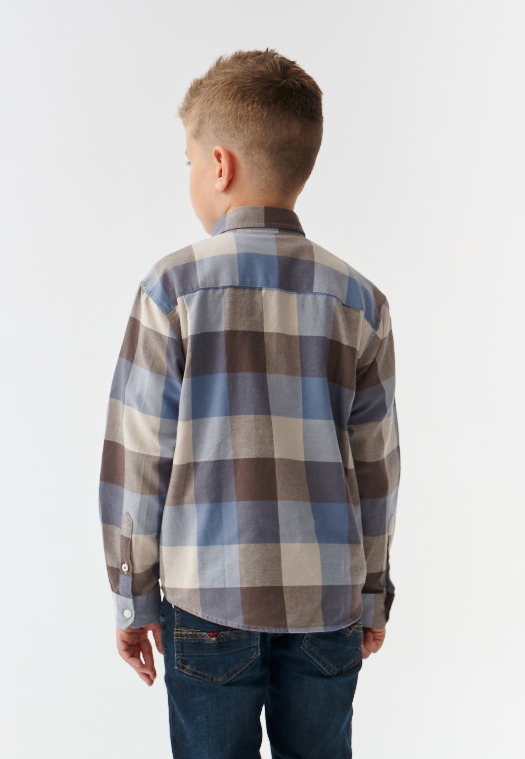 BAWEŁNIANA KOSZULA DZIECIĘCA W KRATĘ Z DŁUGIM RĘKAWEM FRANK KIDS MULTIKOLOR 2