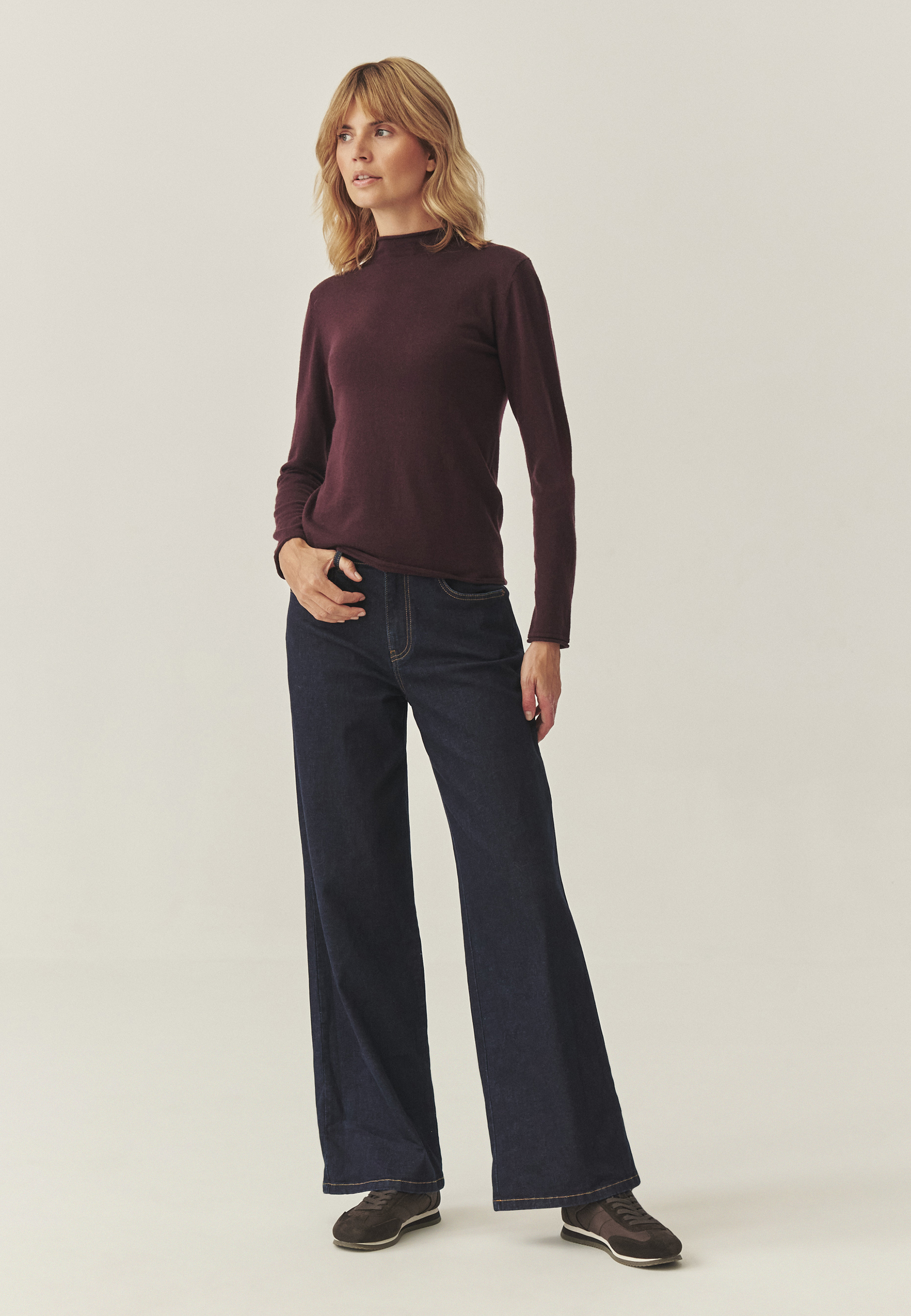 DENIM ŠIROKE HLAČE - BROOKLYN TEMNO MODRA 2