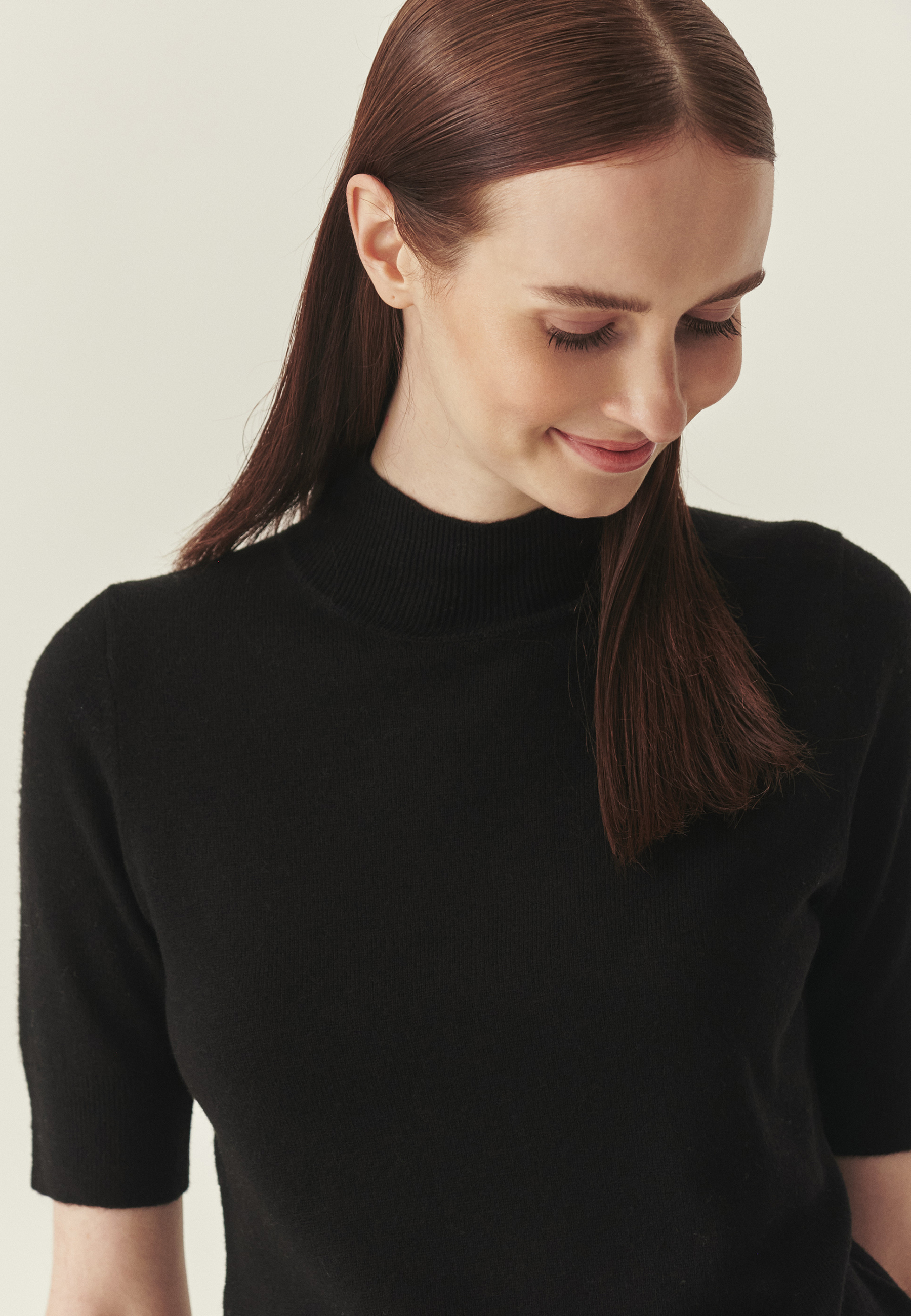 WEŁNIANY SWETER Z GOLFEM - LU CZARNY 2