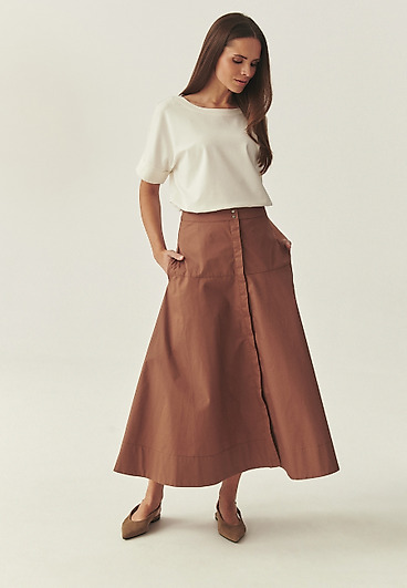 BAWEŁNIANA SPÓDNICA Z NAPAMI - TRAKO 1 BAWEŁNIANA SPÓDNICA Z NAPAMI - TRAKO 1