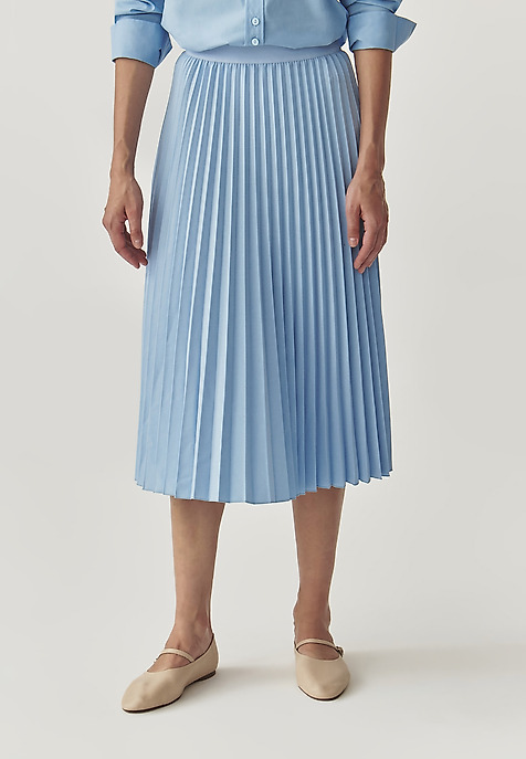 LADIES’ A-LINE SKIRT WITH SEWN IN ELASTIC - BARI BLUE 2