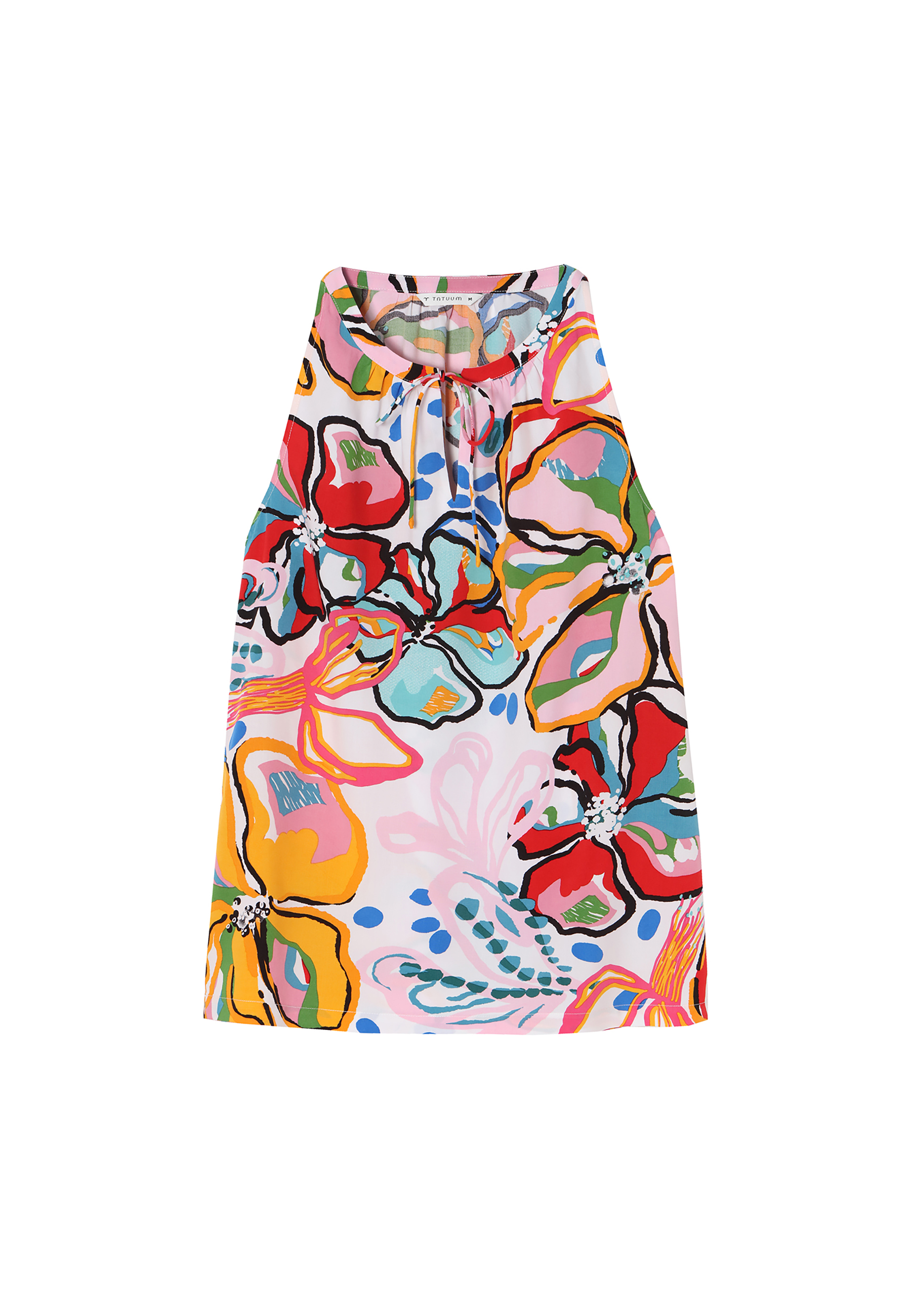 WZORZYSTA BLUZKA BEZ RĘKAWÓW FLORO 1