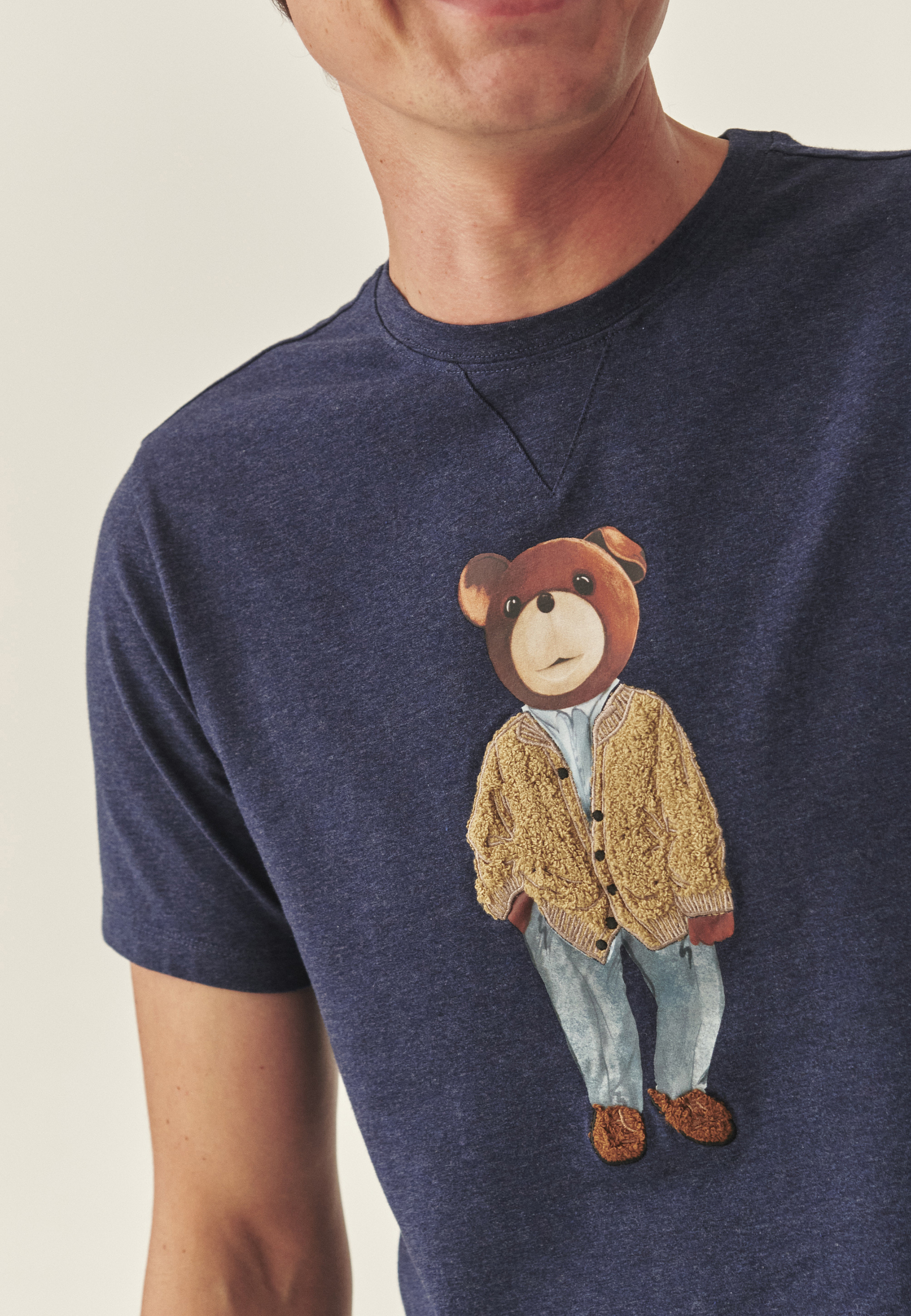 KLASYCZNY T-SHIRT Z BAJKOWYM WZOREM - FRANKO GRANATOWY 2