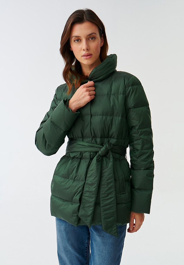 LADIES’ PUFFER JACKET WITH TIE ZOA LADIES’ PUFFER JACKET WITH TIE ZOA ZIELONY 3