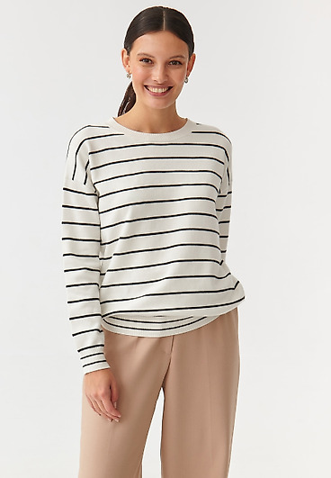OVERSIZOWY SWETER DAMSKI W PASKI ASOKO OVERSIZOWY SWETER DAMSKI W PASKI ASOKO
