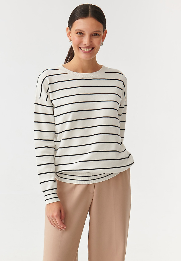 OVERSIZOWY SWETER DAMSKI W PASKI ASOKO OVERSIZOWY SWETER DAMSKI W PASKI ASOKO MULTIKOLOR 1