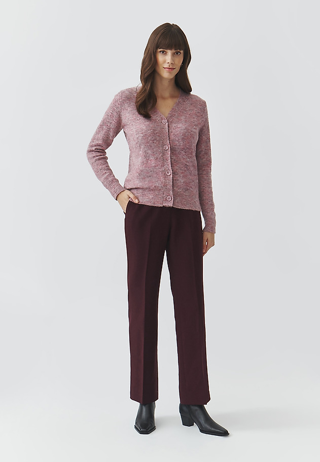 LADIES' JUMPER WITH BUTTONS AND A V-NECK — AUTUMN LADIES' JUMPER WITH BUTTONS AND A V-NECK — AUTUMN FIOLETOWY 1