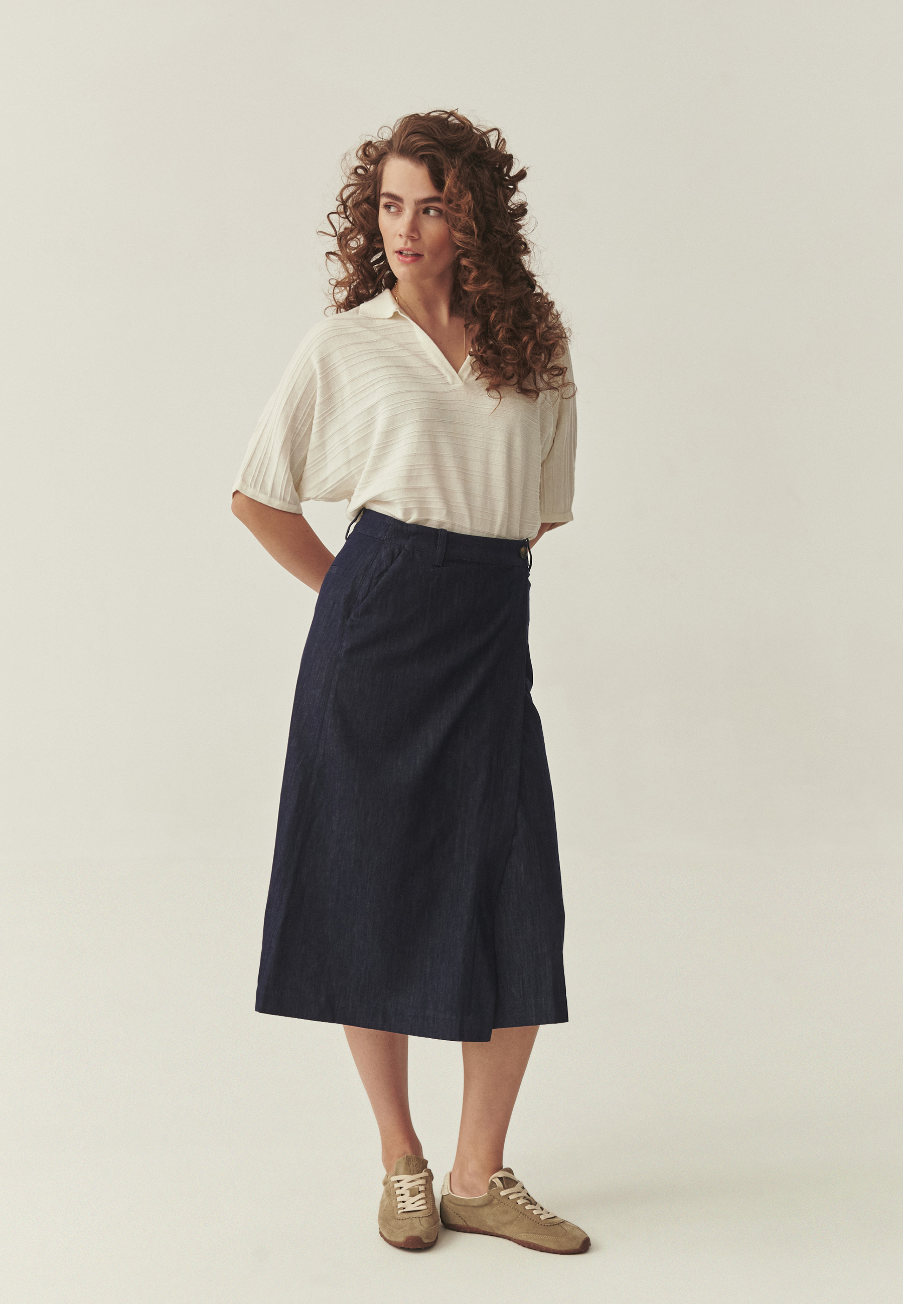 KOPERTOWA SPÓDNICA Z DENIMU - MERKEZINA