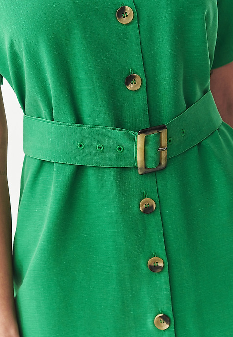 LYOCELL WOVEN DRESS - LORIA GREEN 2