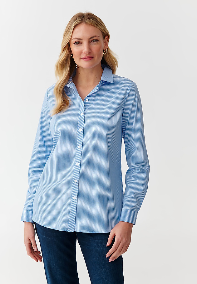 CLASSIC LADIES’ STRIPED SHIRT - ELISHA 1 CLASSIC LADIES’ STRIPED SHIRT - ELISHA 1 NIEBIESKI 3