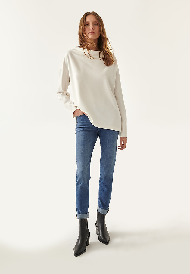 LOW-CUT LADIES' SWEATSHIRT KONCZI LOW-CUT LADIES' SWEATSHIRT KONCZI ECRU 2