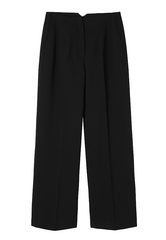 ELEGANT LADIES’ TROUSERS WITH WIDE LEG AND DECORATIVE SEAMS - SERTO ELEGANT LADIES’ TROUSERS WITH WIDE LEG AND DECORATIVE SEAMS - SERTO CZARNY 4