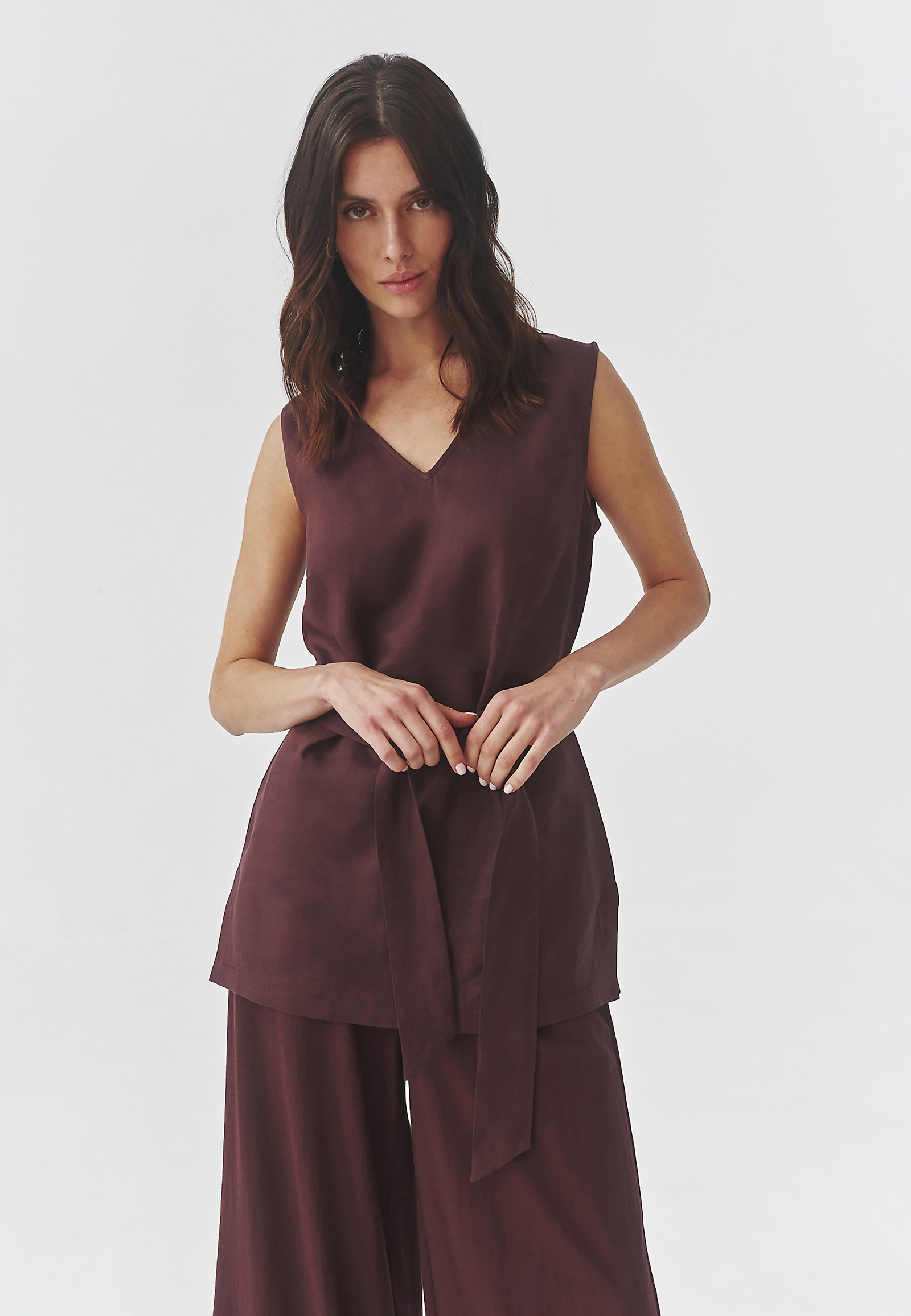 DÁMSKÁ LNĚNÁ HALENKA SE ZAVAZOVÁNÍM V PASE - FLAVIA DÁMSKÁ LNĚNÁ HALENKA SE ZAVAZOVÁNÍM V PASE - FLAVIA FIALOVÁ 97166