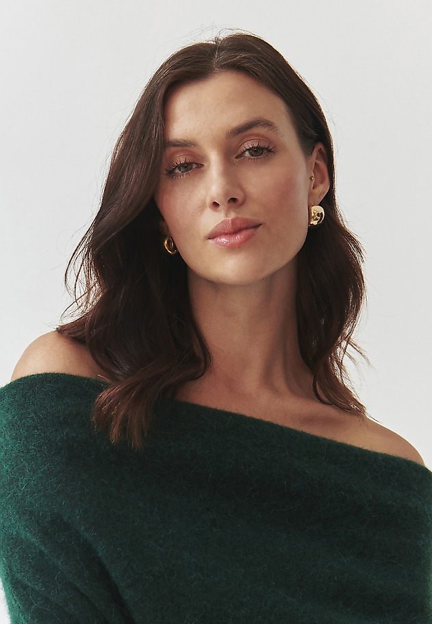 LADIES' DRESS IN YARN WITH A ‘WATER’ NECKLINE — AWATI LADIES' DRESS IN YARN WITH A ‘WATER’ NECKLINE — AWATI ZIELONY 4